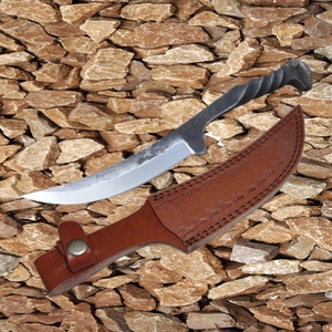 Calidad Premium Classic Railroad Ruffian Funcional Trailing Point Spike Pocket Knife Acero de alto carbono Damasco Cocina forjada - Product Image 5