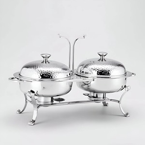 Cazuelas grandes con acabado plateado 2 en 1, perfectas para restaurantes, buffets, bodas y eventos de catering. Venta al por mayor desde India. - Product Image 5