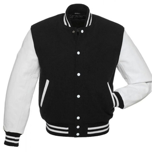แจ็คเก็ตเบสบอลวาร์ซิตี้ผู้ชาย ขนสัตว์แท้ 100% แขนยาว แบบ Letterman ดีไซน์สั่งทำได้ ผ้าเชนิลล์คุณภาพสูง สไตล์ล่าสุด ขายส่ง - Product Image 1