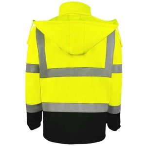 High Visibility Reflective Thickened Safety <b>Overalls</b> Custom Logo Winter Uniform ANSI Class 1 LED Flash <b>Waterproof</b> Polyester - Product Image 3