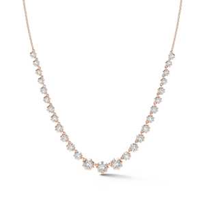 Lab Grown Diamond Tennis <b>Necklace</b> 14K 18K Gold Spiky Prong Set Rivera Clasp Graduated Eternity Choker Wholesale Factory Price - Product Image 5