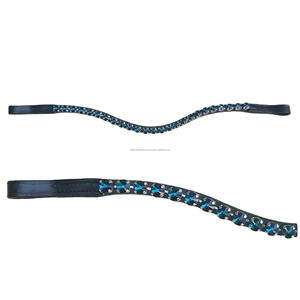 Qualité exceptionnelle Mega Bling Diamante Crystal Brow-Band Grossiste direct en cuir Équipement de course de chevaux Bride à cheval - Product Image 2