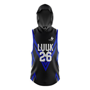 Maillots de football américain à capuche personnalisés sans manches, sublimés, 100 % polyester, anti-humidité, unisexe, pour équipes adultes - Product Image 2