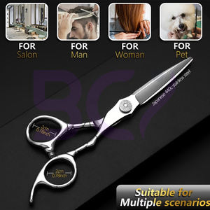 กรรไกรตัดผมคุณภาพระดับซาลอน สีม่วง จับถนัดมือ ตัดได้อย่างสมบูรณ์แบบทุกครั้ง พร้อมสกรูปรับแรงตึง - Product Image 3