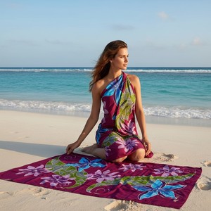 Luxury Tropical Beach <b>Sarong</b> for Women Elegant Long Pareo Wrap Skirt Breathable Rayon Swim Cover Up Stylish Summer Resort Wear - Product Image 6