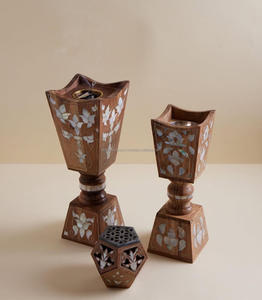 Brûleur Bakhoor en bois et nacre incrusté d'un nouveau brûleur d'encens arabe multi-usages spécial festif par FWE - Product Image 4