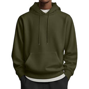 เสื้อฮู้ดดี้สีเขียวมะกอกสำหรับผู้ชายแบบสั่งทำ |   เสื้อพูลโอเวอร์ผ้าฟลีซคลาสสิก |   ผ้าฝ้าย 100% บุซับใน กันน้ำ สำหรับฤดูหนาว ทรงปกติ สวมใส่สบาย - Product Image 1