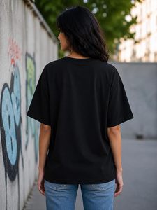 Haut en coton ample de qualité supérieure, décontracté, écologique, moderne, ample, pour femmes, manches courtes - Product Image 1