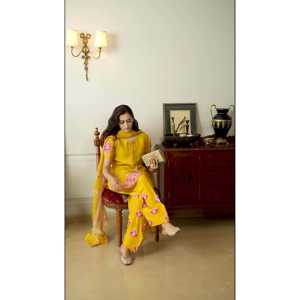 Ensemble de costumes élégants pour femmes, haut et bas et dupatta fantaisie pour les fêtes - Product Image 1