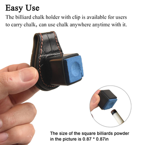 Porte-craie de billard en cuir souple véritable de haute qualité, étui à craie pour queue de billard, pochette à craie de snooker, boîte pour 1/2 queue de billard - Product Image 4