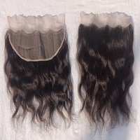 Cierre Frontal de Encaje HD, Cabello Humano Virgen Liso con Ondas Naturales, Postizo para Mujer
