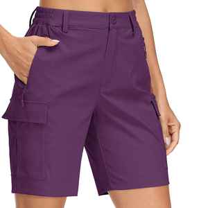 Shorts Cargo de Cintura Alta, Corte Regular, Secado Rápido, Transpirables, Ecológicos, Color Sólido, Moda Casual Diaria de Verano para Mujer - Product Image 6