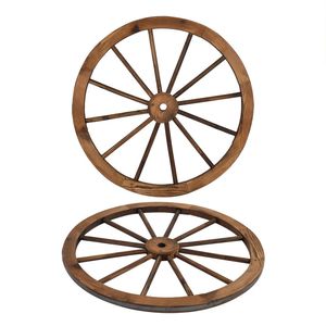 Set di 2 Ruote di Carro in Legno Stile Western da 30 Pollici, Decorazione Murale Art Deco (Marrone) - Product Image 3