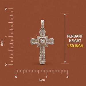Iced Out S925 <b>Silver</b> Round Cut Moissanite Diamond Hip Hop Religious <b>Cross</b> Pendant <b>Necklace</b> Charm for <b>Men</b> - Product Image 3