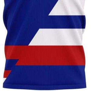 เสื้อฟุตบอลสีน้ำเงินรอยัลและสีแดง พร้อมแถบสีขาว ผ้าระบายอากาศได้ดี สำหรับนักเตะและสโมสร - Product Image 5
