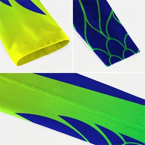 Manches de bras trois-quarts pour hommes, imprimées, motif bleu vert, polyester, protection solaire UPF50+ - Product Image 4
