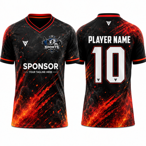Maillot de football en gros en tissu interlock polyester haute densité, maillot de soccer personnalisé à séchage rapide pour performance athlétique - Product Image 1