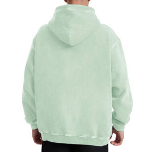 Sweat-shirt à capuche vert clair pour homme, coupe classique, en molleton décontracté avec poche, collection automne 2027 - Product Image 6