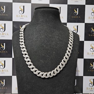 925 Sterling Silver VVS Moissanite <b>Iced</b> <b>Out</b> Cuban Link <b>Chain</b> Necklace Rhodium Plated Hip Hop Luxury Jewelry for Men & Women - Product Image 1