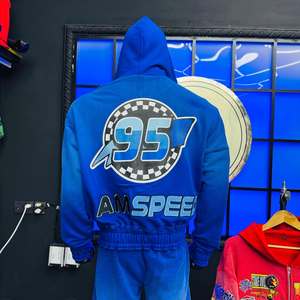 Custom Design Men's Tracksuit Set 100% Cotton Fleece Heat-Transfer Printed Streetwear Hoodies & Trouser Set in Wholesale - Product Image 6