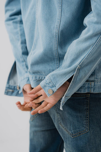 High Quality Custom Men's Denim Jacket New Stylish Wool & Cotton Long Jean Jacket OEM Wholesale Casual Wear for <b>Boys</b> - Product Image 6