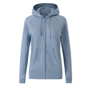 Sudadera con capucha para mujer, corte regular, forro polar transpirable, con cremallera, informal, deportiva, para gimnasio, para correr, con bolsillo canguro y logotipo frontal - Product Image 1