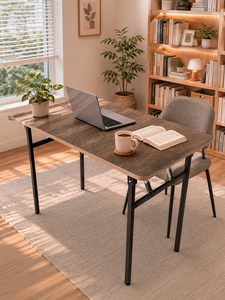 Modern Foldable Home <b>Office</b> <b>Table</b> Wooden Metal Folding Desk Space Saving Indoor Furniture - Product Image 5