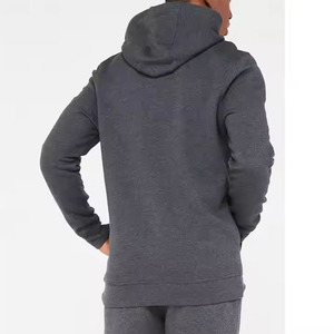 Ensemble de survêtement gris à capuche pour homme, manches longues, couleur unie, sweat-shirt et pantalon décontractés avec poches latérales, vêtements d'automne - Product Image 2