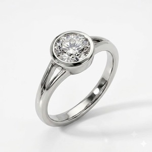 Anillo de Oro Amarillo de 14K con Certificado IGI, VVS2, Color E, 3CT, Engaste Redondo, Banda Dividida, Diamante Cultivado en Laboratorio, Anillo de Compromiso y Boda - Product Image 2