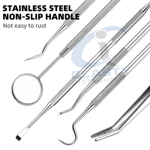 6 Stainless Steel Teeth <b>Scraper</b>/teeth <b>Cleaning</b> Tool and Oral Oral Tool Set Surgical Instruments with Case - Product Image 4
