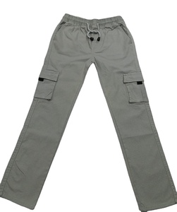 100% coton hommes Cargo pantalons longs Anti-rides travail Style Baggy pantalons de survêtement mi-taille coupe ample couleur lavage froissé techniques - Product Image 2