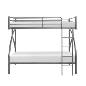 Lit superposé double en métal gris à montage facile, mobilier de chambre pour jeunes - Product Image 2