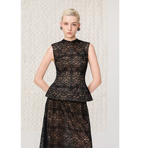 Faldas largas ecológicas para mujer, falda maxi de encaje floral NOCTURNE, MOQ bajo, falda de cintura alta para mujer, línea A, ecológica - Product Image 4