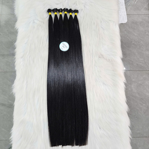Extensiones de Cabello Virgen con Punta Plana, Color Jet Black, Cabello Humano Real, Liso Natural, Súper Doble Trama - Product Image 5
