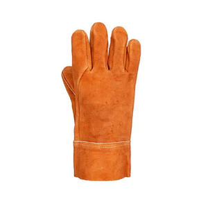 Gants de sécurité en cuir marron résistants à la chaleur, texture intégrale, manchette droite, durables, protection anti-chaleur pour le travail - Product Image 3