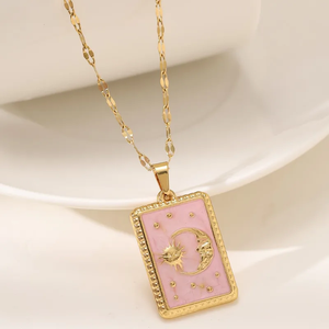 สร้อยคอทรงสี่เหลี่ยมสำหรับคู่รัก ทำจากสแตนเลส 304 ชุบทองคำแท้ 18K มีสีดำให้เลือก - Product Image 4