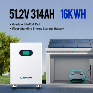 Batterie LiFePO4 sur pied 51,2 V 200 Ah 10,24 kWh tout-en-un avec roues, plus de 6000 cycles pour l'énergie solaire photovoltaïque - Product Image 1