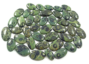 Piedra Preciosa Suelta de Jaspe Kambaba Natural, Jaspe Cocodrilo Orbicular Verde y Negro, Cabujón de Piedra Pulida para Joyería - Product Image 3