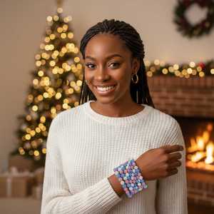 Conjunto de Pulseras Brillantes Jack and Jill, Pulseras Elásticas Apilables con Cuentas de Cristal, Joyería de Moda Brillante para Mujeres y Niñas - Product Image 4