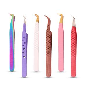 Vente en gros de pinces individuelles d'extension de cils à manche lisse simple dernière nouvelle pointe en fibre à prix compétitif - Product Image 2