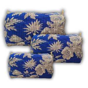 Travel <b>Makeup</b> Bag Soft Cotton Block Print Toiletry Bag Cosmetic Organizer Pouch <b>for</b> Skincare and Toiletries At Wholesale Price - Product Image 1