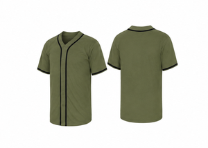Camiseta de Béisbol Unisex Azul Marino, Manga Corta, Cierre de Botones, Absorbe la Humedad, Color Sólido, Corte Regular, Ropa de Verano 100% - Product Image 3