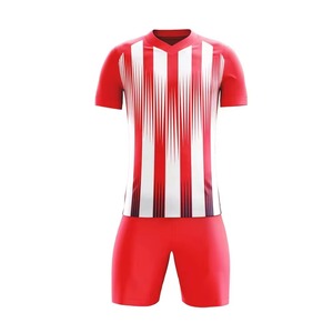 Conjunto de Camiseta de Fútbol Sublimada Personalizada, Impresión por Transferencia de Calor, Transpirable, Antibacteriana, de Secado Rápido, Cuello en V, Manga Corta - Product Image 4
