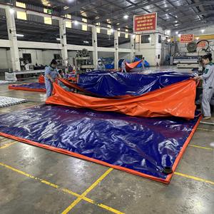 Bâche en PE bleue/orange, haute résistance, haute durabilité, imperméable, pour couvrir les marchandises, couleur et taille personnalisées, pour la construction - Product Image 3