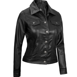 Chaqueta Bomber de Cuero Genuino Marrón REBA SPORTS IMPEX para Mujer, Manga Larga, Cuello Alto, Cierre de Cremallera Transpirable - Product Image 2