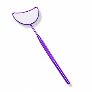 Purple Handheld <b>Makeup</b> <b>Mirror</b> 3X <b>Magnifying</b> Single Side Stainless Steel Frame Moon Shape Pocket <b>Mirror</b> - Product Image 6
