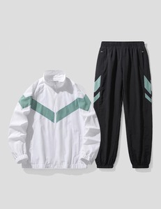 Custom Men's Printed Woven Tracksuit Plus Size <b>Zip</b> <b>Up</b> Casual Two Piece Sportswear Set - Product Image 1