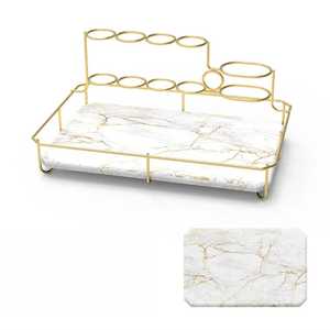 Estante de baño de metal negro para montar en la esquina con dos estantes, organizador adhesivo para montar en la pared para champú, loción, productos para el cuidado de la piel y - Product Image 3