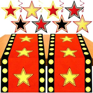 Decorazioni per Feste a Tema Halloween, Runner da Tavolo con Stelle e Spirali Appese per Serate Cinematografiche - Product Image 1