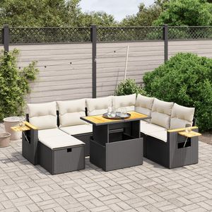 Set Divano da Giardino in Rattan Nero con Contenitore, 6 Posti, Arredamento da Esterno dal Design Contemporaneo - Product Image 3